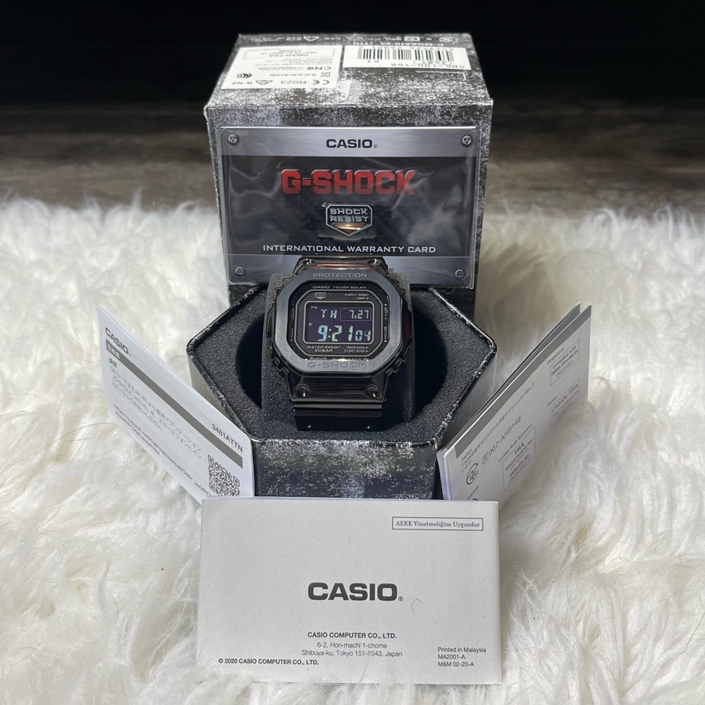 Casio G-Shock GMW-B5000 Full Metal Solar Bluetooth All Black Never Worn